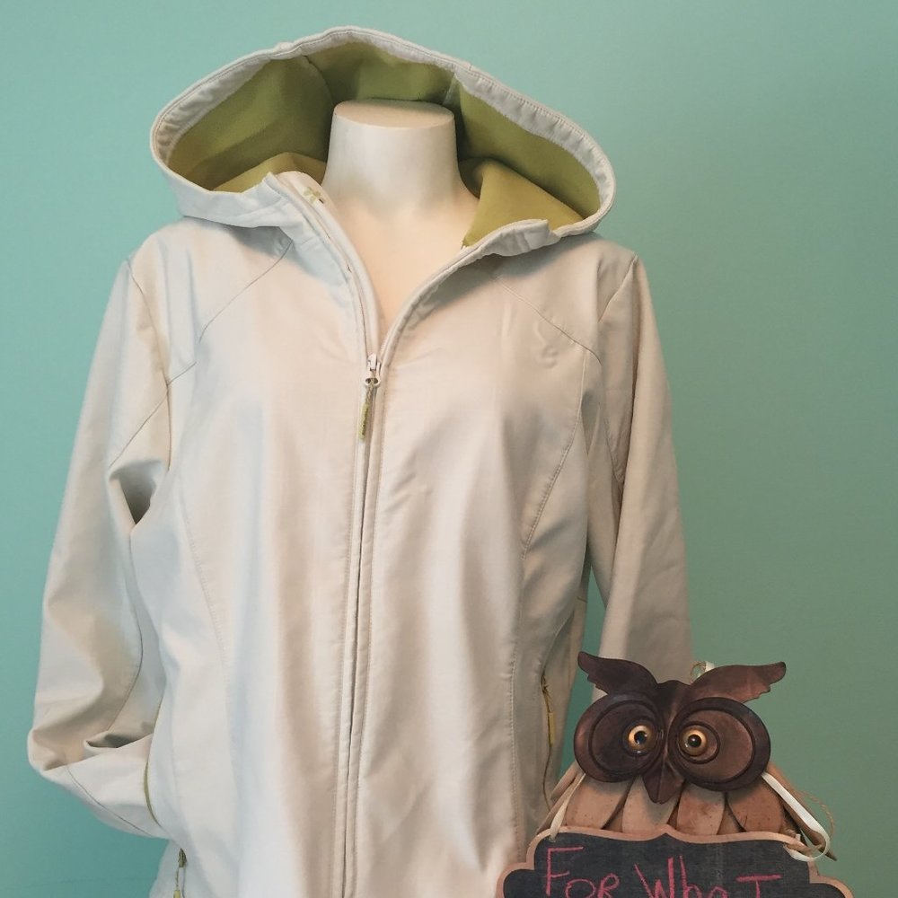 Vintage Mondetta Outdoor Coat – Cream & Lime, Size XL